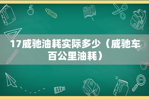 17威驰油耗实际多少（威驰车百公里油耗）