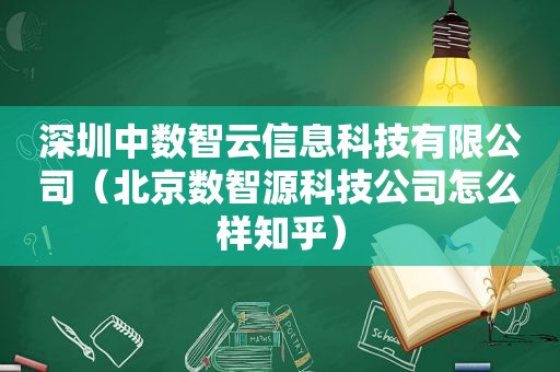 深圳中数智云信息科技有限公司（北京数智源科技公司怎么样知乎）