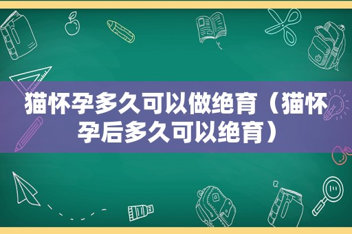 猫怀孕多久可以做绝育（猫怀孕后多久可以绝育）