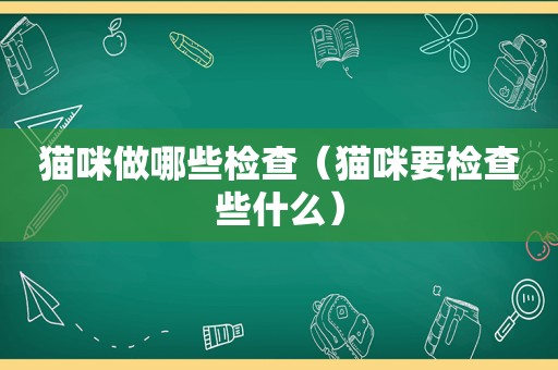 猫咪做哪些检查（猫咪要检查些什么）