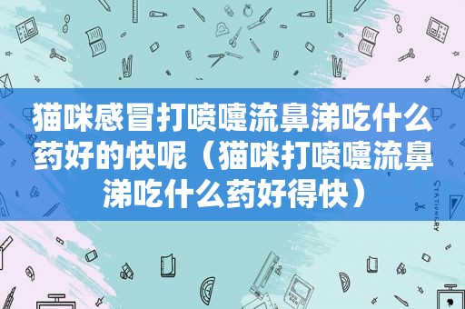 猫咪感冒打喷嚏流鼻涕吃什么药好的快呢（猫咪打喷嚏流鼻涕吃什么药好得快）