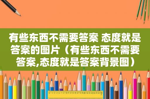 有些东西不需要答案 态度就是答案的图片（有些东西不需要答案,态度就是答案背景图）