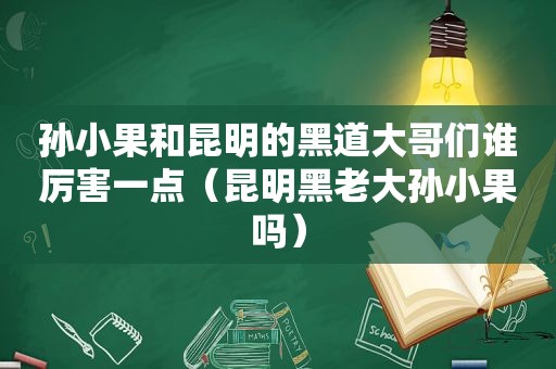 孙小果和昆明的黑道大哥们谁厉害一点（昆明黑老大孙小果吗）