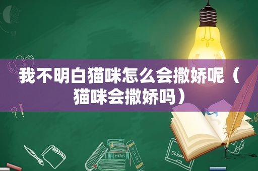 我不明白猫咪怎么会撒娇呢（猫咪会撒娇吗）