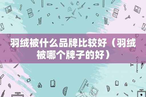 羽绒被什么品牌比较好（羽绒被哪个牌子的好）