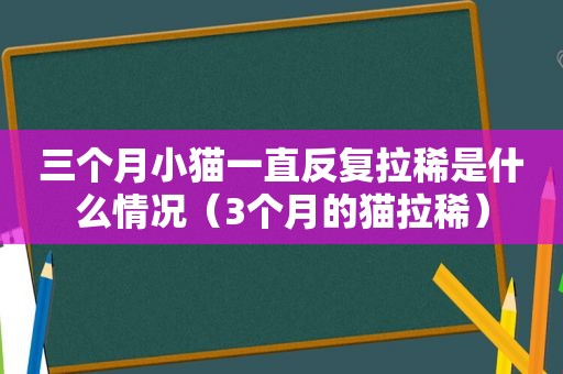 三个月小猫一直反复拉稀是什么情况（3个月的猫拉稀）