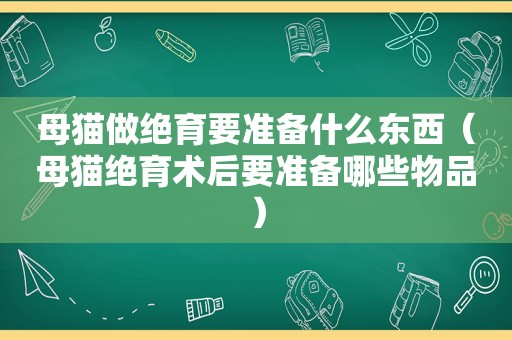 母猫做绝育要准备什么东西（母猫绝育术后要准备哪些物品）