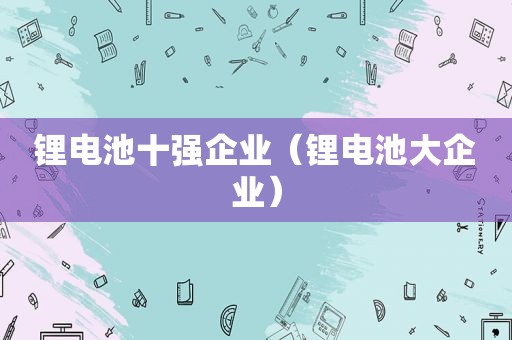 锂电池十强企业（锂电池大企业）