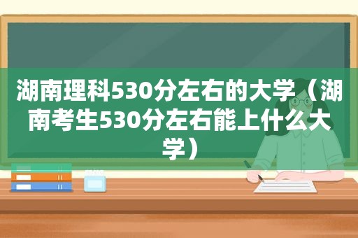 湖南理科530分左右的大学（湖南考生530分左右能上什么大学）