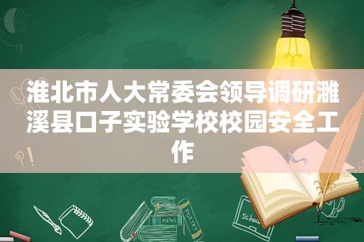 淮北市人大常委会领导调研濉溪县口子实验学校校园安全工作