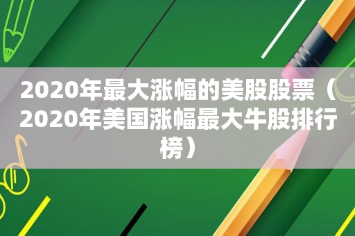 2020年最大涨幅的美股股票（2020年美国涨幅最大牛股排行榜）