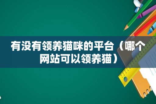 有没有领养猫咪的平台（哪个网站可以领养猫）