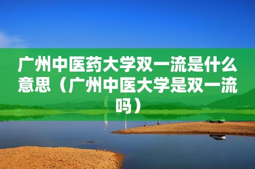 广州中医药大学双一流是什么意思（广州中医大学是双一流吗）