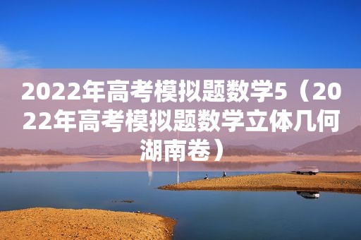 2022年高考模拟题数学5（2022年高考模拟题数学立体几何湖南卷）