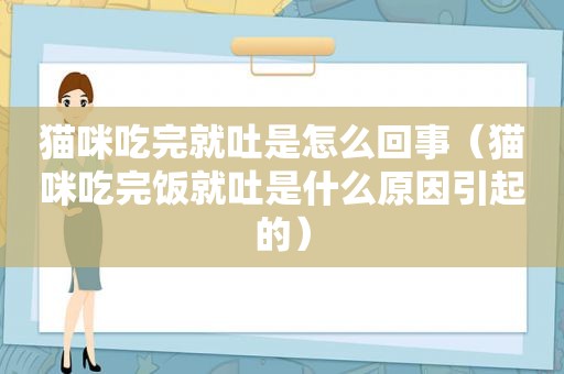 猫咪吃完就吐是怎么回事（猫咪吃完饭就吐是什么原因引起的）