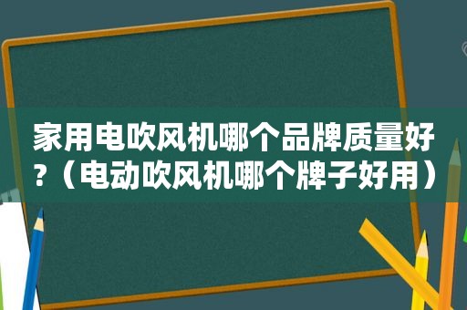 家用电吹风机哪个品牌质量好?（电动吹风机哪个牌子好用）