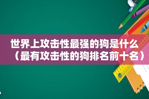 世界上攻击性最强的狗是什么（最有攻击性的狗排名前十名）