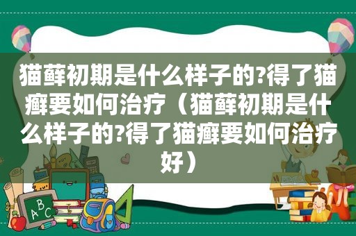 猫藓初期是什么样子的?得了猫癣要如何治疗（猫藓初期是什么样子的?得了猫癣要如何治疗好）