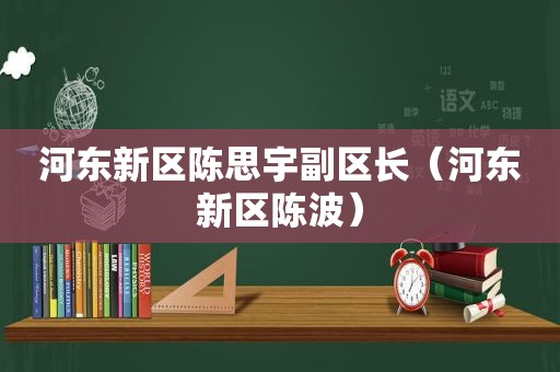 河东新区陈思宇副区长（河东新区陈波）