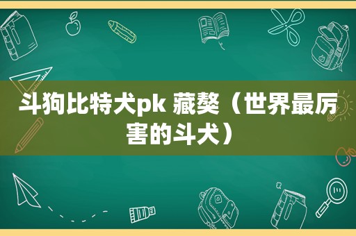 斗狗比特犬pk 藏獒（世界最厉害的斗犬）