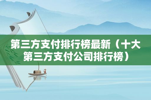 第三方支付排行榜最新（十大第三方支付公司排行榜）