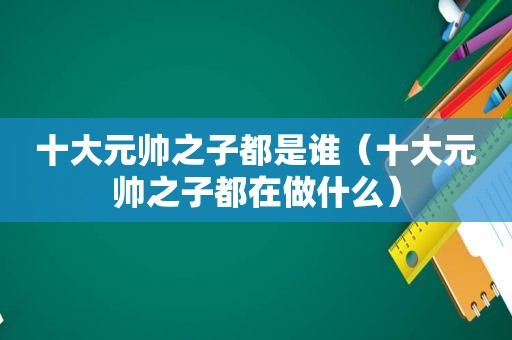 十大元帅之子都是谁（十大元帅之子都在做什么）