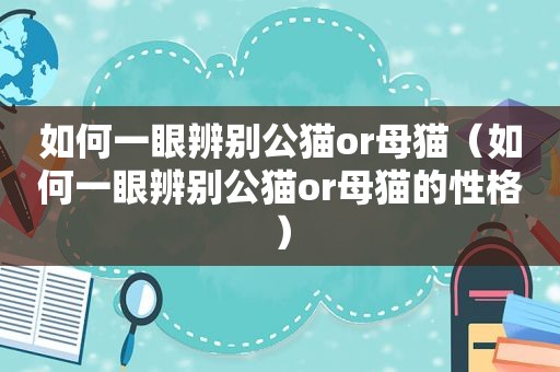 如何一眼辨别公猫or母猫（如何一眼辨别公猫or母猫的性格）