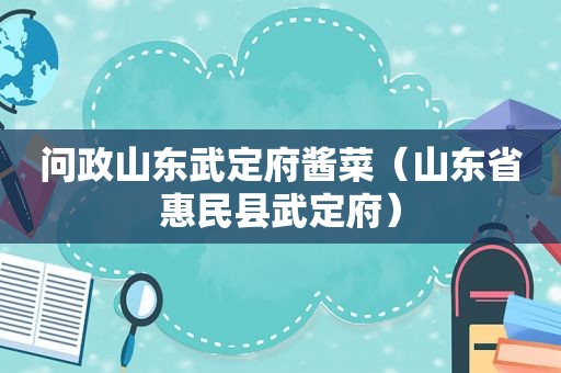 问政山东武定府酱菜（山东省惠民县武定府）