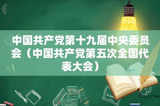 中国 *** 第十九届中央委员会（中国 *** 第五次全国代表大会）