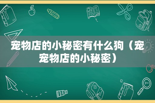 宠物店的小秘密有什么狗（宠宠物店的小秘密）