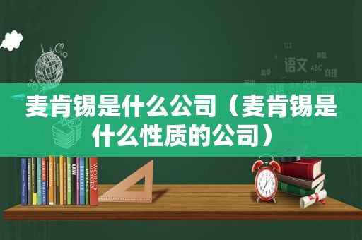 麦肯锡是什么公司（麦肯锡是什么性质的公司）