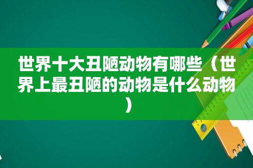 世界十大丑陋动物有哪些（世界上最丑陋的动物是什么动物）