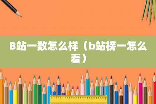 B站一数怎么样（b站榜一怎么看）