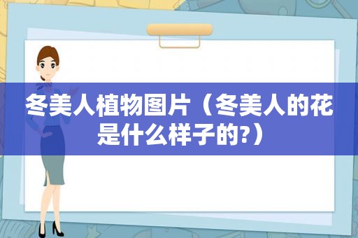 冬美人植物图片（冬美人的花是什么样子的?）