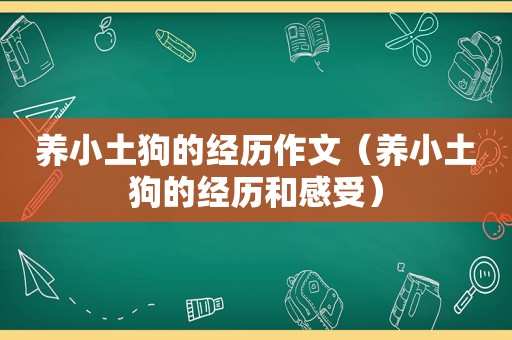 养小土狗的经历作文（养小土狗的经历和感受）