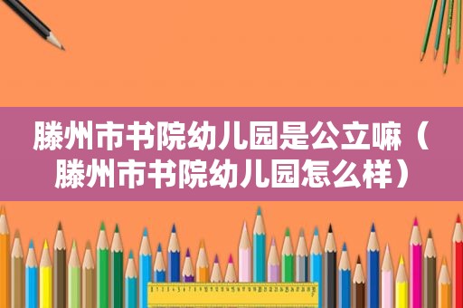 滕州市书院幼儿园是公立嘛（滕州市书院幼儿园怎么样）