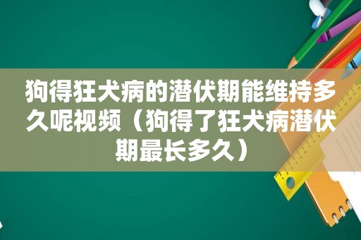 狗得狂犬病的潜伏期能维持多久呢视频（狗得了狂犬病潜伏期最长多久）