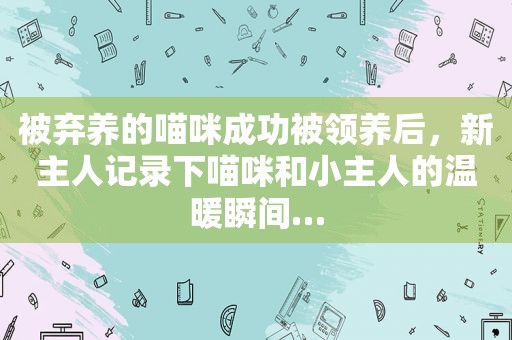 被弃养的喵咪成功被领养后，新主人记录下喵咪和小主人的温暖瞬间…