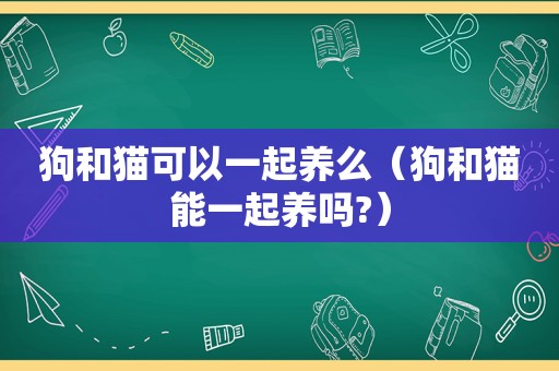 狗和猫可以一起养么（狗和猫能一起养吗?）