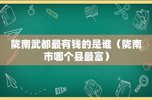 陇南武都最有钱的是谁（陇南市哪个县最富）