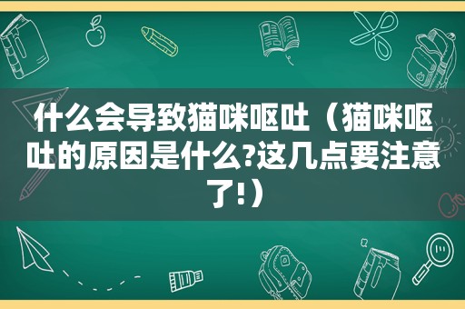 什么会导致猫咪呕吐（猫咪呕吐的原因是什么?这几点要注意了!）