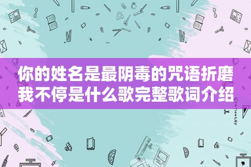 你的姓名是最阴毒的咒语折磨我不停是什么歌完整歌词介绍