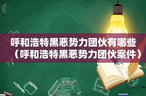 呼和浩特黑恶势力团伙有哪些（呼和浩特黑恶势力团伙案件）