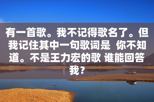 有一首歌。我不记得歌名了。但我记住其中一句歌词是  你不知道。不是王力宏的歌 谁能回答我？