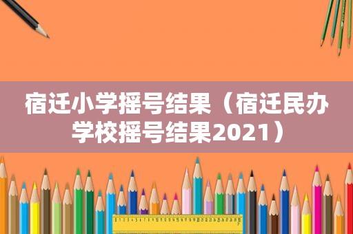 宿迁小学摇号结果（宿迁民办学校摇号结果2021）