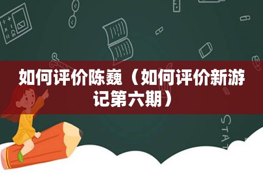 如何评价陈巍（如何评价新游记第六期）