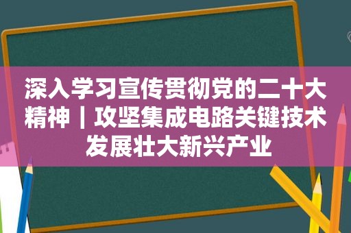 深入学习宣传贯彻党的二十大精神｜攻坚集成电路关键技术 发展壮大新兴产业