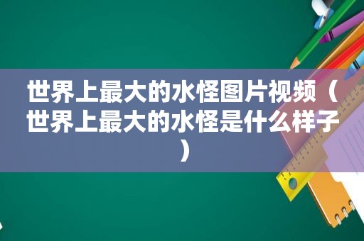 世界上最大的水怪图片视频（世界上最大的水怪是什么样子）