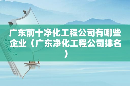 广东前十净化工程公司有哪些企业（广东净化工程公司排名）