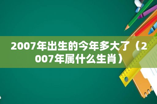 2007年出生的今年多大了（2007年属什么生肖）